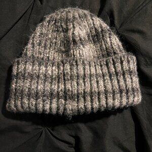 Women's Grey and Black Hat